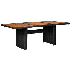 vidaXL Tr&auml;dg&aring;rdsbord svart 200x100x74 cm konstrotting