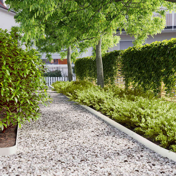 vidaXL Rabattkanter 50 st vit 10x103 cm kallvalsat st&aring;l