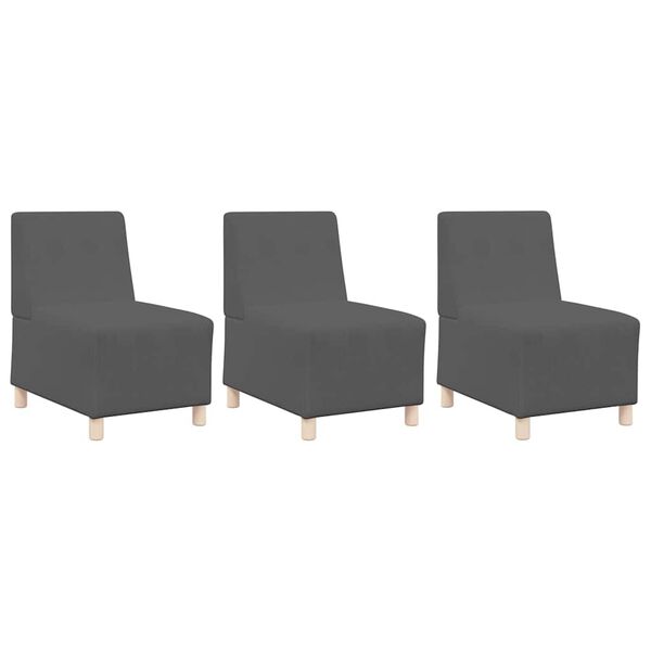 vidaXL Modulsofa utan armstöd 3 pcs Mörkgrå 55 x 74 x 82 cm