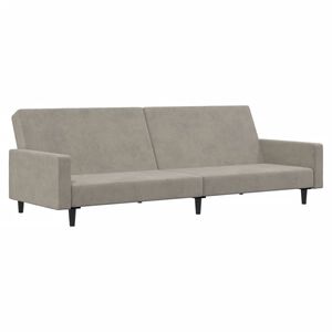 vidaXL B&auml;ddsoffa 2-sits ljusgr&aring; sammet