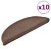 vidaXL Trappmattor 10 st 56x17x3 cm kaffebruna halvrunda