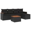 vidaXL Loungegrupp med dynor 6 delar svart konstrotting