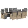 vidaXL Tr&auml;dg&aring;rdsm&ouml;belset med kudde 9 pcs Beige konstrotting