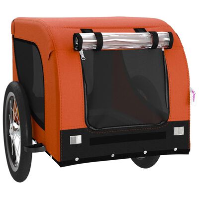 vidaXL Cykelvagn för djur orange och svart oxfordtyg och järn
