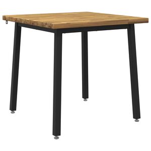 vidaXL 60 x 55 x 75 cm Massivt Akaciatr&auml; Vit och svart Rektangul&auml;r