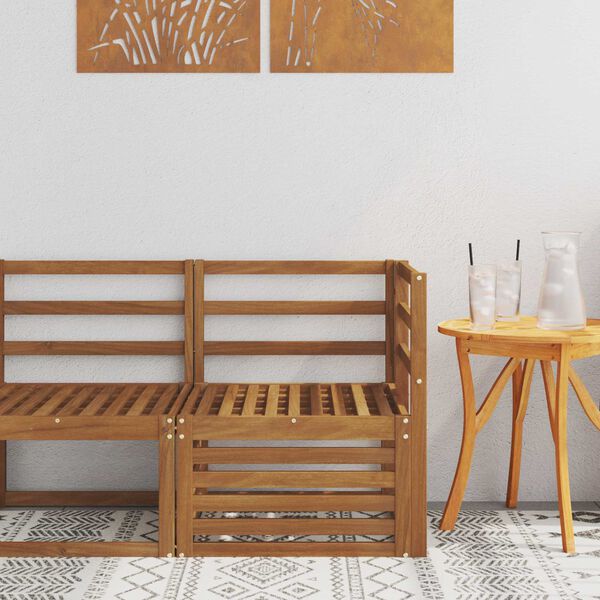 vidaXL Uteh&ouml;rnsoffa Massivt Akaciatr&auml; Naturf&auml;rg 63 x 63 x 73 cm