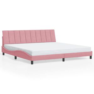 vidaXL Bed Frame without Mattress "Hanko" Pink 200x200 cm Velvet