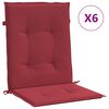 vidaXL Stolsdynor 6 st vinr&ouml;d 100x50x3 cm oxfordtyg