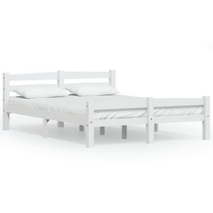 vidaXL S&auml;ngram utan madrass vit massiv furu 140x200 cm