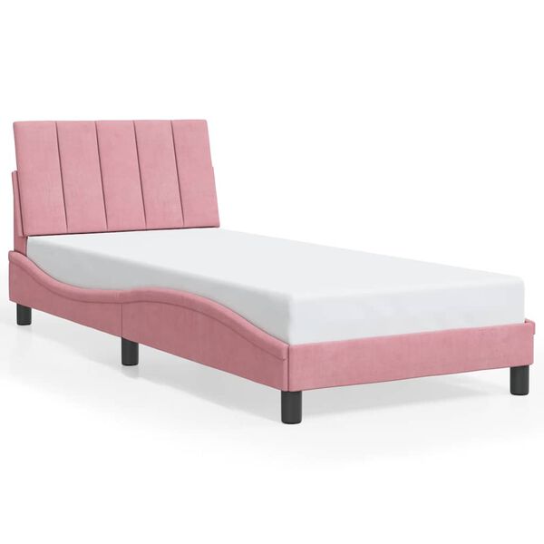 vidaXL Bed Frame without Mattress "Hanko" Pink 90x200 cm Velvet