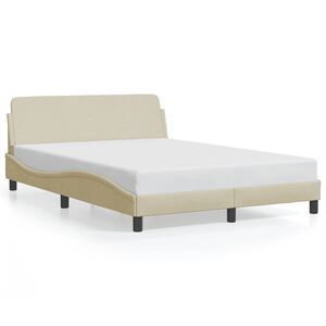 vidaXL Bed Frame "Dover" Cream 140x190 cm Fabric