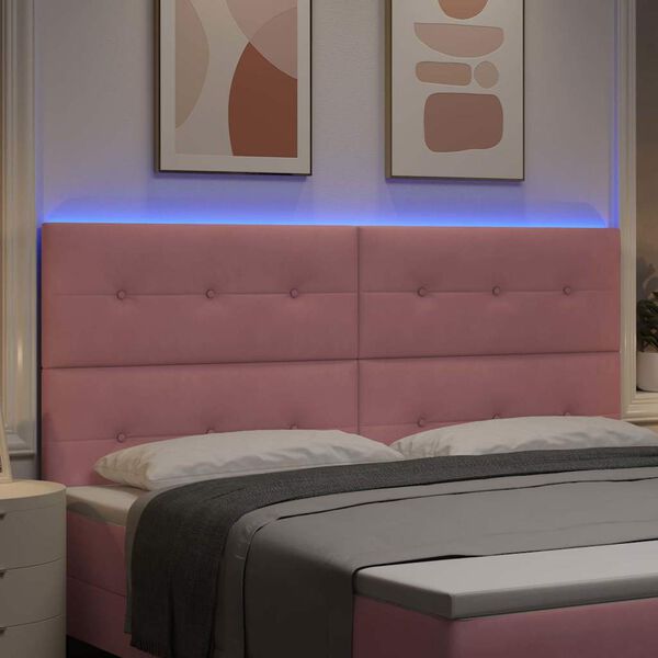 vidaXL LED huvuddyna med LED -remsljus Rosa 200 cm Polyester
