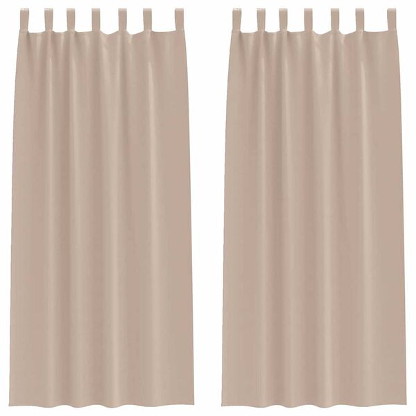 vidaXL M&ouml;rkl&auml;ggningsgardiner med Ringar 2 pcs Taupe 260 x 140 cm