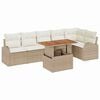 vidaXL Tr&auml;dg&aring;rdsoffset 7 st Beige Poly rattan