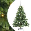 vidaXL Konstgjord julgran med 150 LED-lampor Gr&ouml;n 120 cm PE och PVC