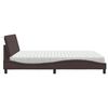 vidaXL Bed with Mattress "Hanko" Dark Brown 180x200 cm Fabric