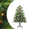 vidaXL Konstgjord julgran med LED -remsljus Gr&ouml;n 150 cm PVC och metall