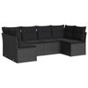vidaXL Loungegrupp med dynor 6 delar svart konstrotting