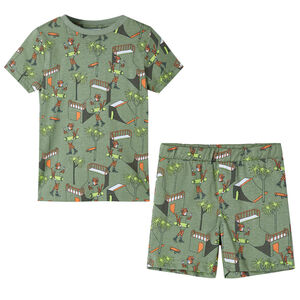 Pyjamas med korta &auml;rmar f&ouml;r barn ljus khaki 116