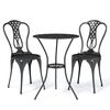 vidaXL Caf&eacute;set 3 delar gjuten aluminium svart