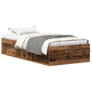 vidaXL S&auml;ngram utan madrass gammalt tr&auml; 90x190cm konstruerat tr&auml;