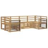 vidaXL Utomhussoffset 6 pcs Vit 245 x 128,5 x 73 cm Massivt Akaciatr&auml;