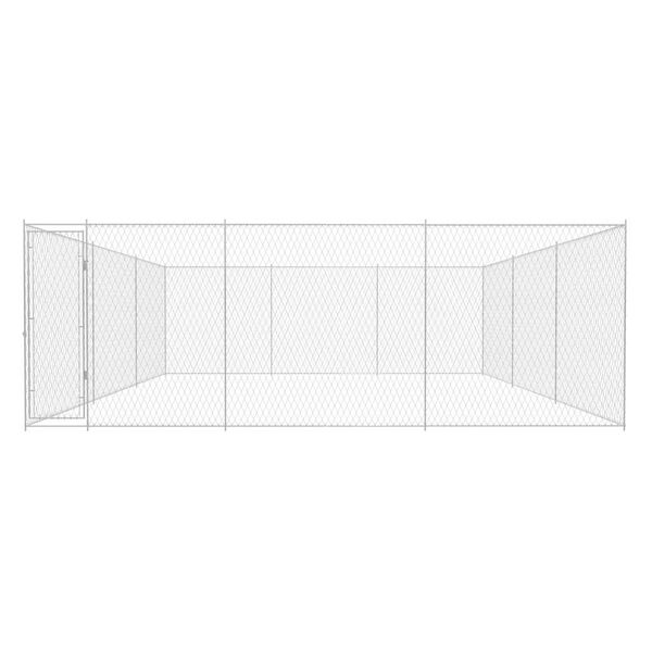 vidaXL Hundgård för utomhusbruk galvaniserat stål 570x570x185 cm