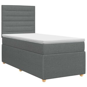 vidaXL Kontinentals&auml;ng med madrass M&ouml;rkgr&aring; 80 x 200 cm Tyg