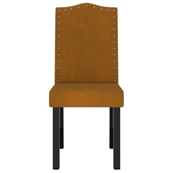 vidaXL Matstolar 4 st brun sammet