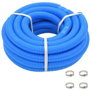vidaXL Poolslang med kl&auml;mmor 38 mm12 m bl&aring;