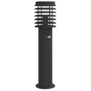 vidaXL Utomhusgolvlampa med sensor svart 60 cm rostfritt st&aring;l