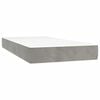 vidaXL Pocketres&aring;rmadrass medium ljusgr&aring; 100x190x20 cm sammet