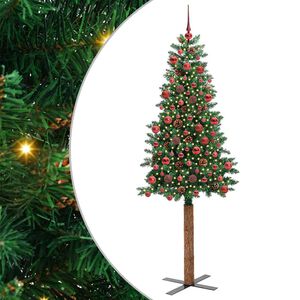vidaXL Smal julgran med 300 LED-lampor Gr&ouml;n 180 cm PVC och solid furu
