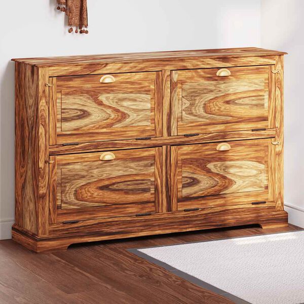 vidaXL Skosk&aring;p 140x35x90 cm massivt sheshamtr&auml;