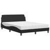 vidaXL Bed with Mattress "Dover" Black 140x200 cm Faux Leather