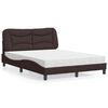 vidaXL Bed with Mattress "Hvar" Dark Brown 120x200 cm Fabric