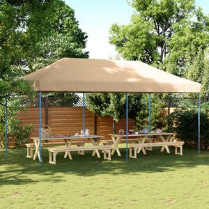 vidaXL Pop-Up hopf&auml;llbart partyt&auml;lt 580x292x315 cm beige