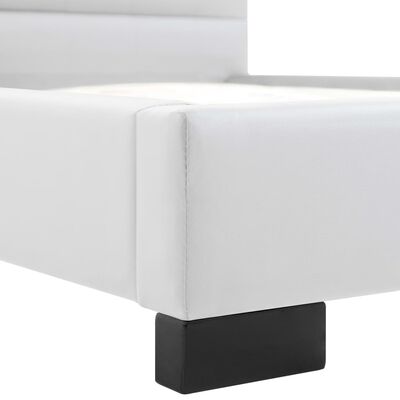 vidaXL Säng med memoryskummadrass vit konstläder 140x200 cm