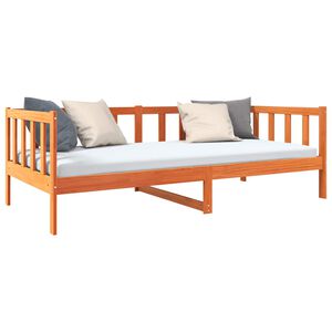 vidaXL S&auml;ngram med huvudgavel Vaxbrun 90 x 190 cm Massiv furu