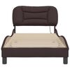 vidaXL Bed Frame with LED without Mattress "Hvar" Dark Brown 90x200 cm Fabric