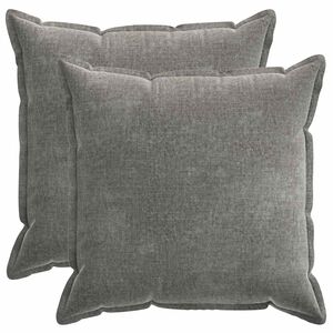 vidaXL Kudd&ouml;verdrag 2 pcs HOUTEN M&ouml;rkgr&aring; 80 x 80 cm Chenilletyg