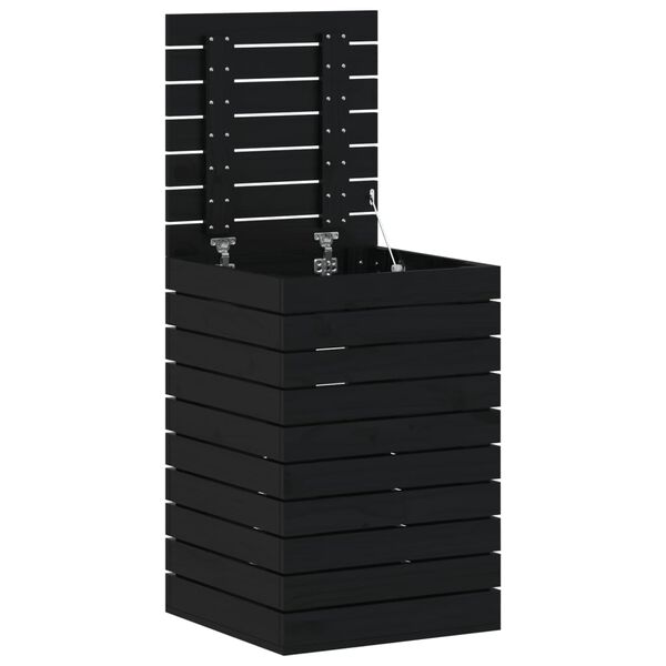 vidaXL Tv&auml;ttkorg svart 44x44x66 cm massiv furu