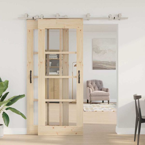 vidaXL Skjutdörrsbeslag 200 cm rostfritt stål silver