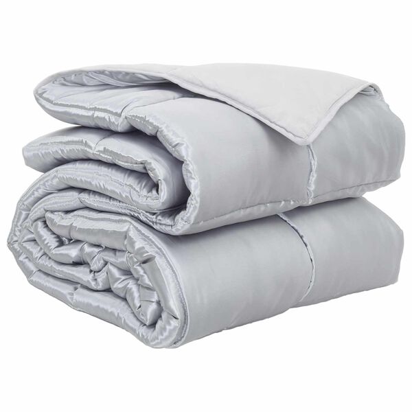 vidaXL Full &Aring;rs-Duvet Silver 200 x 155 cm Satin och Mikrofiber