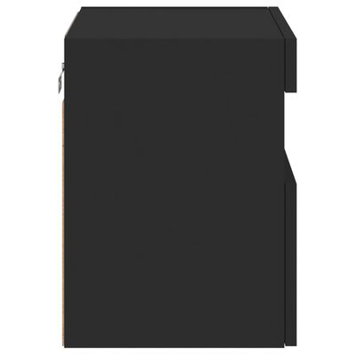 vidaXL Väggmonterad tv-bänk LED svart 40x30x40 cm
