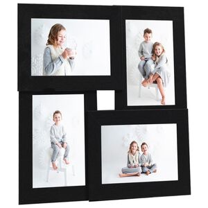 vidaXL Fotoram f&ouml;r 4x(10x15 cm) bilder svart MDF