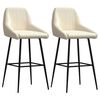 vidaXL Barstolar 2 st gräddvit sammet