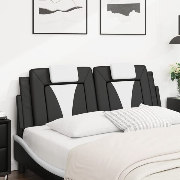 vidaXL Headboard Cushion "Viana" Black and White 120 cm Faux Leather