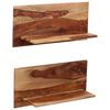 vidaXL V&auml;gghyllor 2 st 58x26x20 cm massivt sheshamtr&auml;