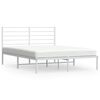 vidaXL S&auml;ngram med huvudgavel metall vit 150x200 cm
